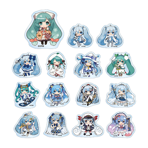 -PRE ORDER- SNOW MIKU 2024 Trading Snow Miku Art by Binchou Maguro Acrylic Sticker [BLIND BOX]