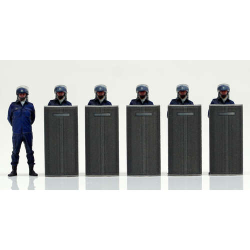 -PRE ORDER- 1/60 Scale Figure Riot Police Officer 6 Set