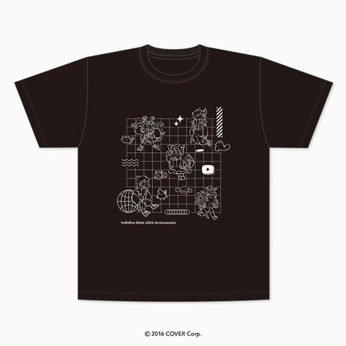 -PRE ORDER- hololive Meet 2024 Deformed Illustration T-shirts (Black)