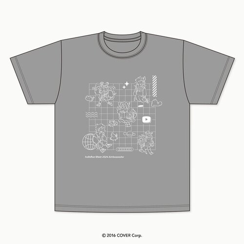 -PRE ORDER- hololive Meet 2024 Deformed Illustration T-shirts (Grey) - M