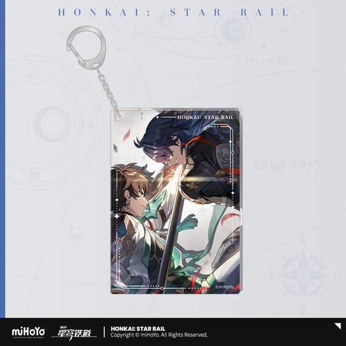 -PRE ORDER- Honkai: Star Rail Light Cone Glitter Acrylic Keychain Nowhere to Run (Blade & Dan Heng)