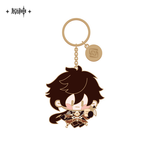 Genshin Impact Chibi Chara Metal Keyring Zhongli