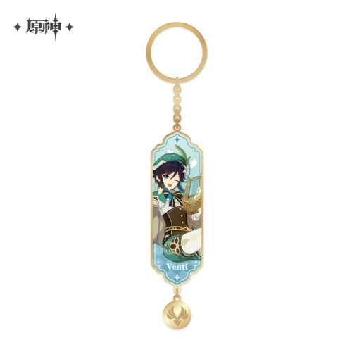 Genshin Impact Chara Metal Epoxy Keychain Windborne Bard (Venti)