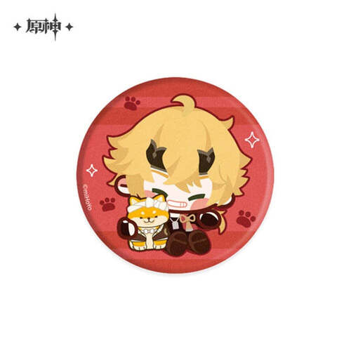 Genshin Impact Chibi Style Can Badge Protector From Afar (Thoma)