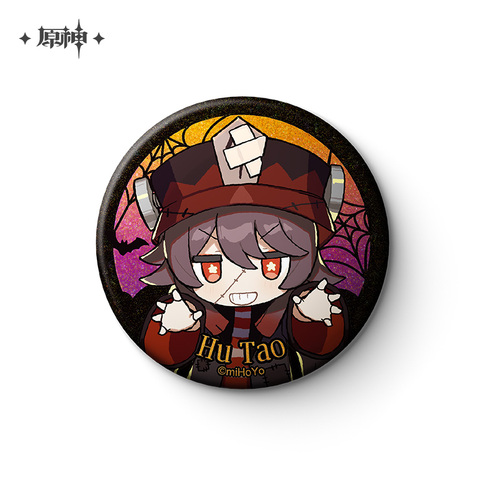 -PRE ORDER- Genshin Impact Halloween Series Chibi Chara Can Badge Hu Tao