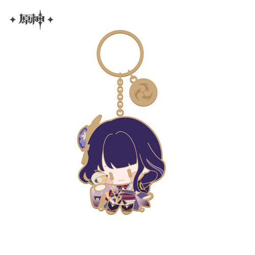 Genshin Impact Chibi Chara Metal Keyring Raiden Shogun