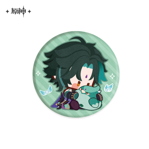 Genshin Impact Chibi Style Can Badge Vigilant Yaksha (Xiao)