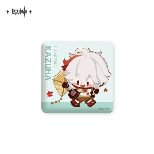 Genshin Impact Relaxing Camp Series Square Can Badge Kaedehara Kazuha