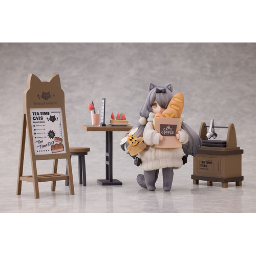 -PRE ORDER- Tea Time Cats Scene Cat Town Bakery Customer Non-Scale Figurine