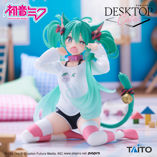 -PRE ORDER- Hatsune Miku Desktop Cute Figure Cat Ear T-Shirt ver.